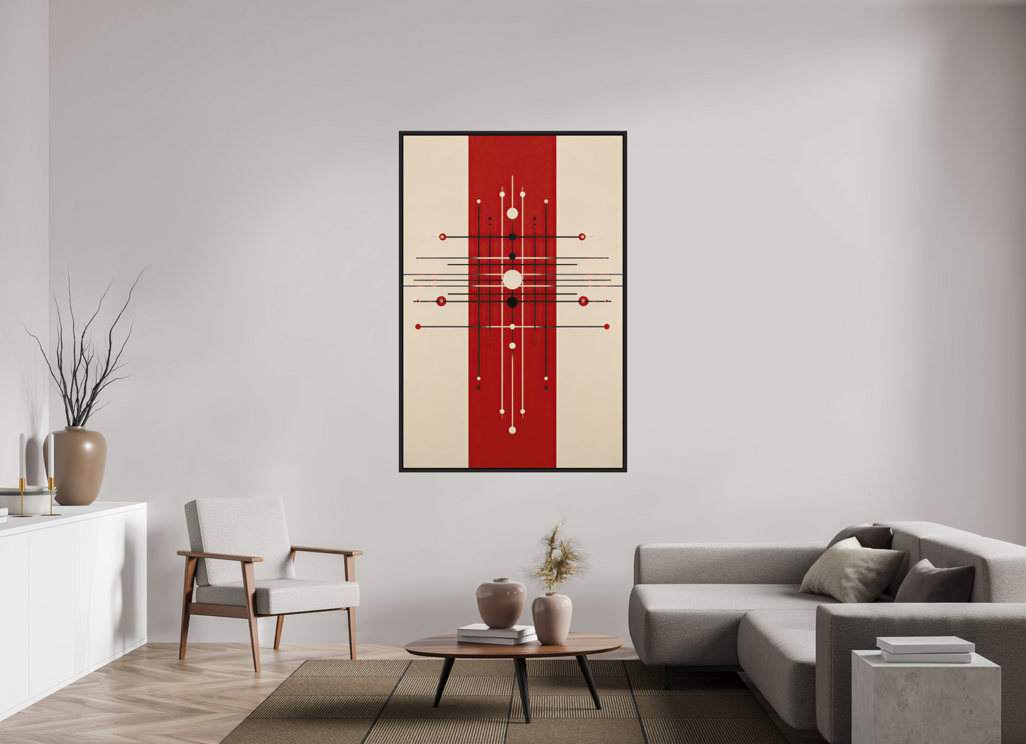 43 x 65.2″, Photo Print on Aluminum Backing with boarder Red Line
