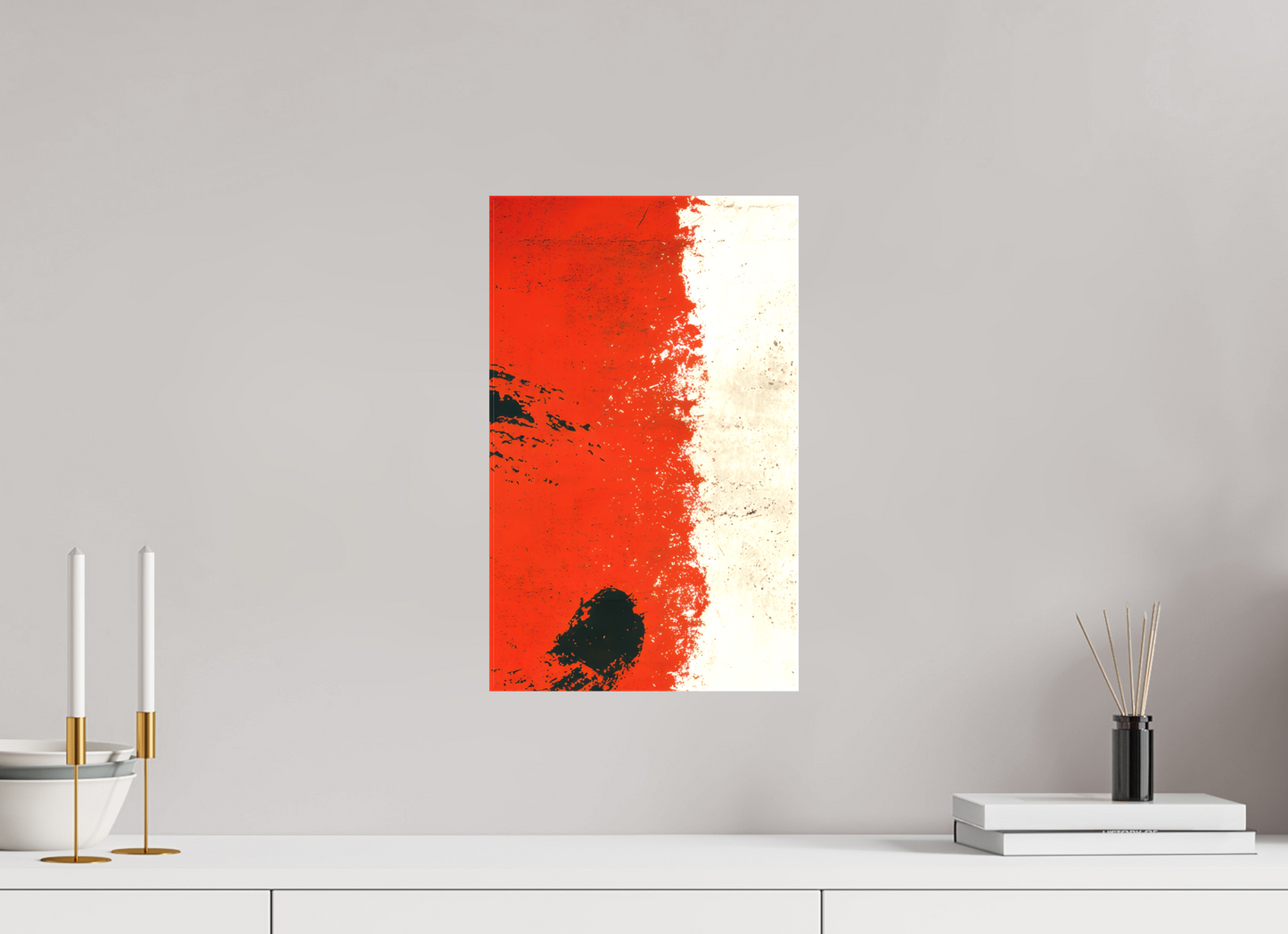 10 x 16.2″, Textile on Canvas Abstract Paint Brush Circle Right