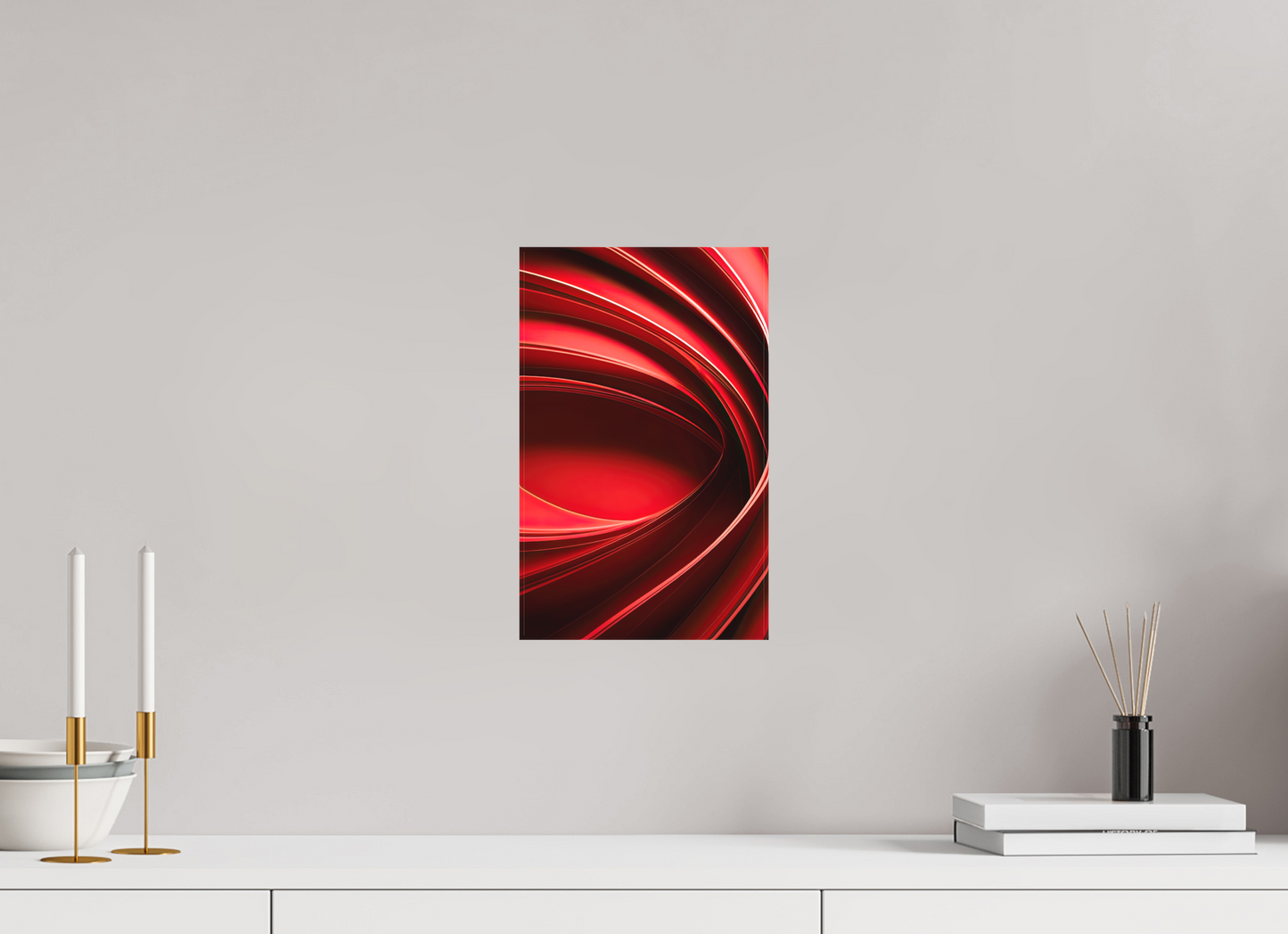 8 x 12.8″, Textile on Canvas Red Eye