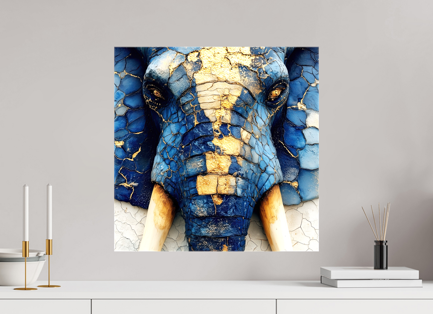 20 x 20″, Glossy Canvas Elephant