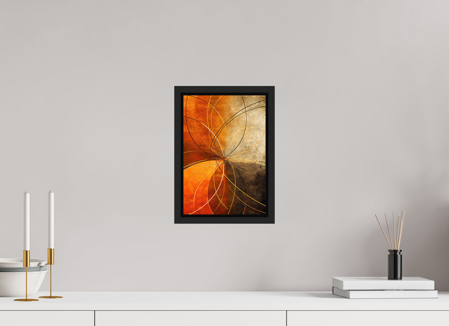 8 x 11.6″, Fine Art Print on Aluminum Dibond with Boarder Abstract Rust Circles