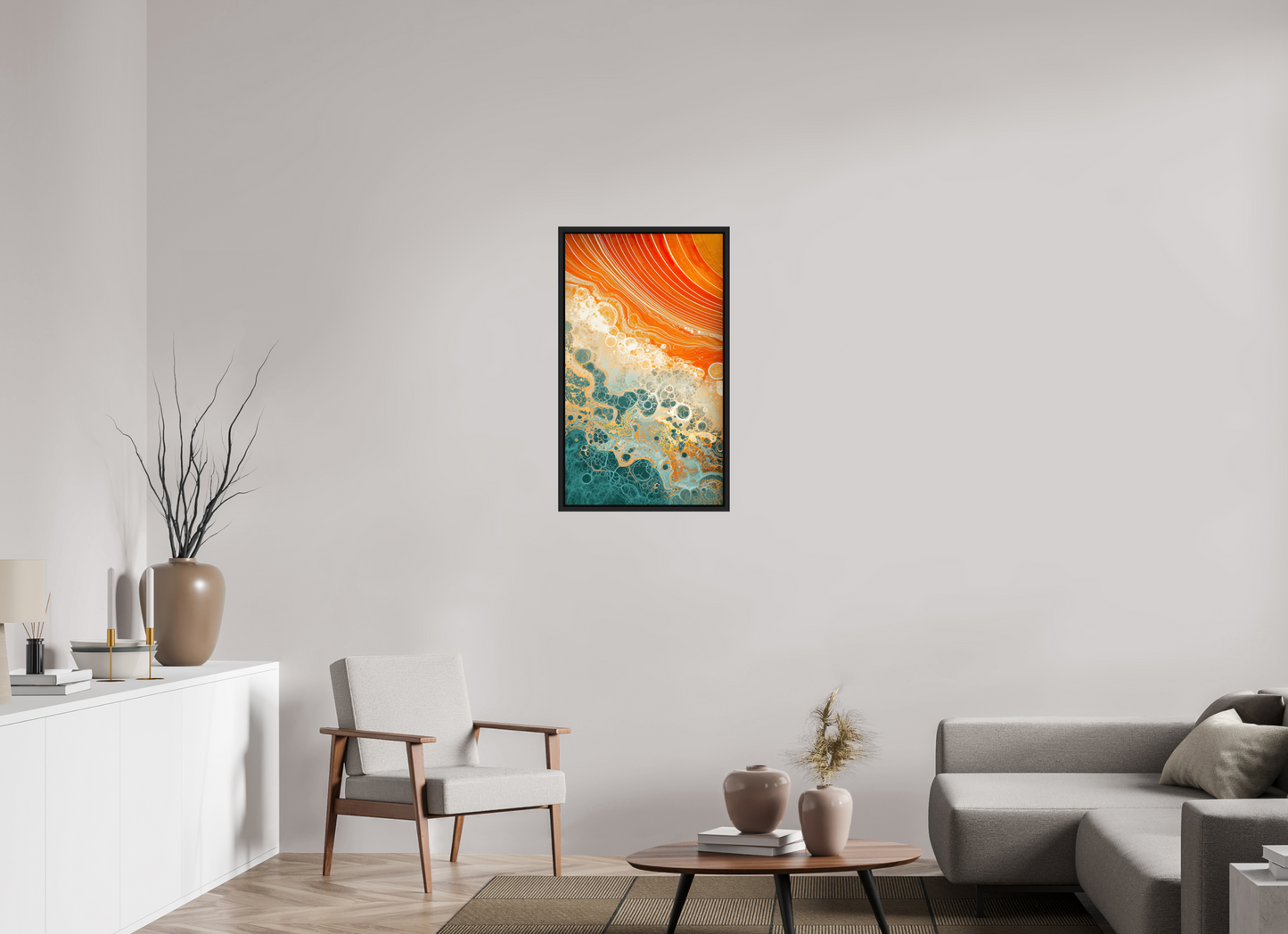 20 x 34.4″, Fine Art Print on Aluminum Dibond with Boarder Abstract Desert Beach