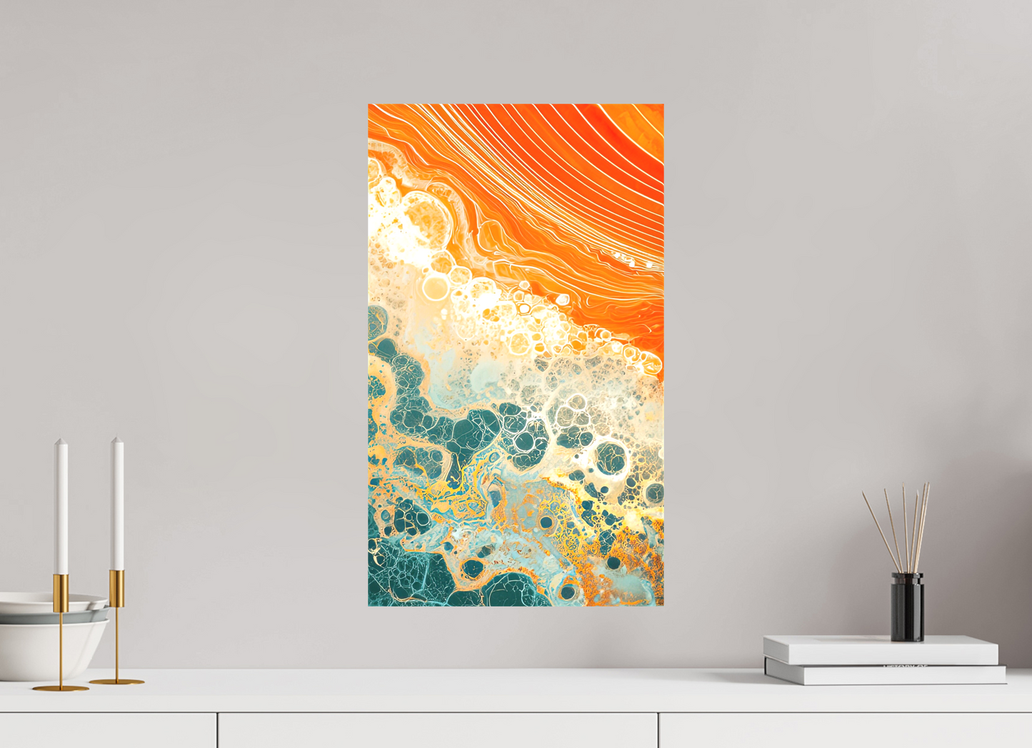 12 x 20.6″, Textile on Canvas Abstract Desert Beach