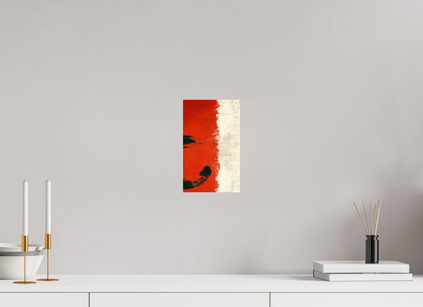 6 x 9.7″, Fine Art Print On Aluminum Dibond Abstract Paint Brush Circle Right