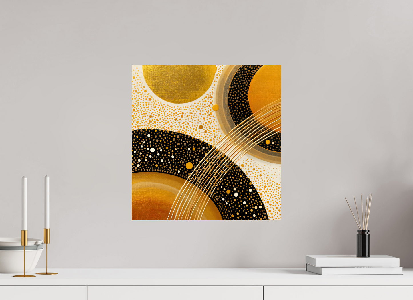 16 x 16.6″, Fine Art Print On Aluminum Dibond Gold Embryo