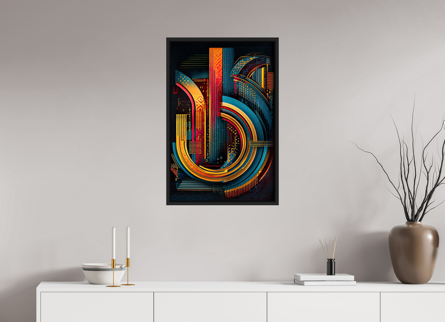 20 x 30.7″, Fine Art Print on Aluminum Dibond with Boarder Abstract Jazz