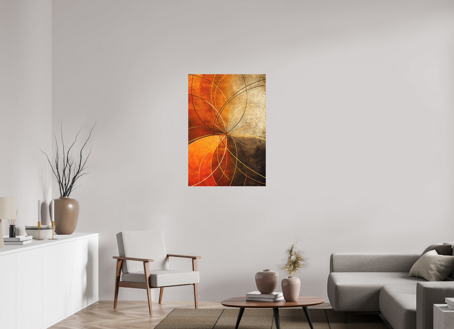 28 x 40.5″, Photo Print on Aluminum Backing Abstract Rust Circles