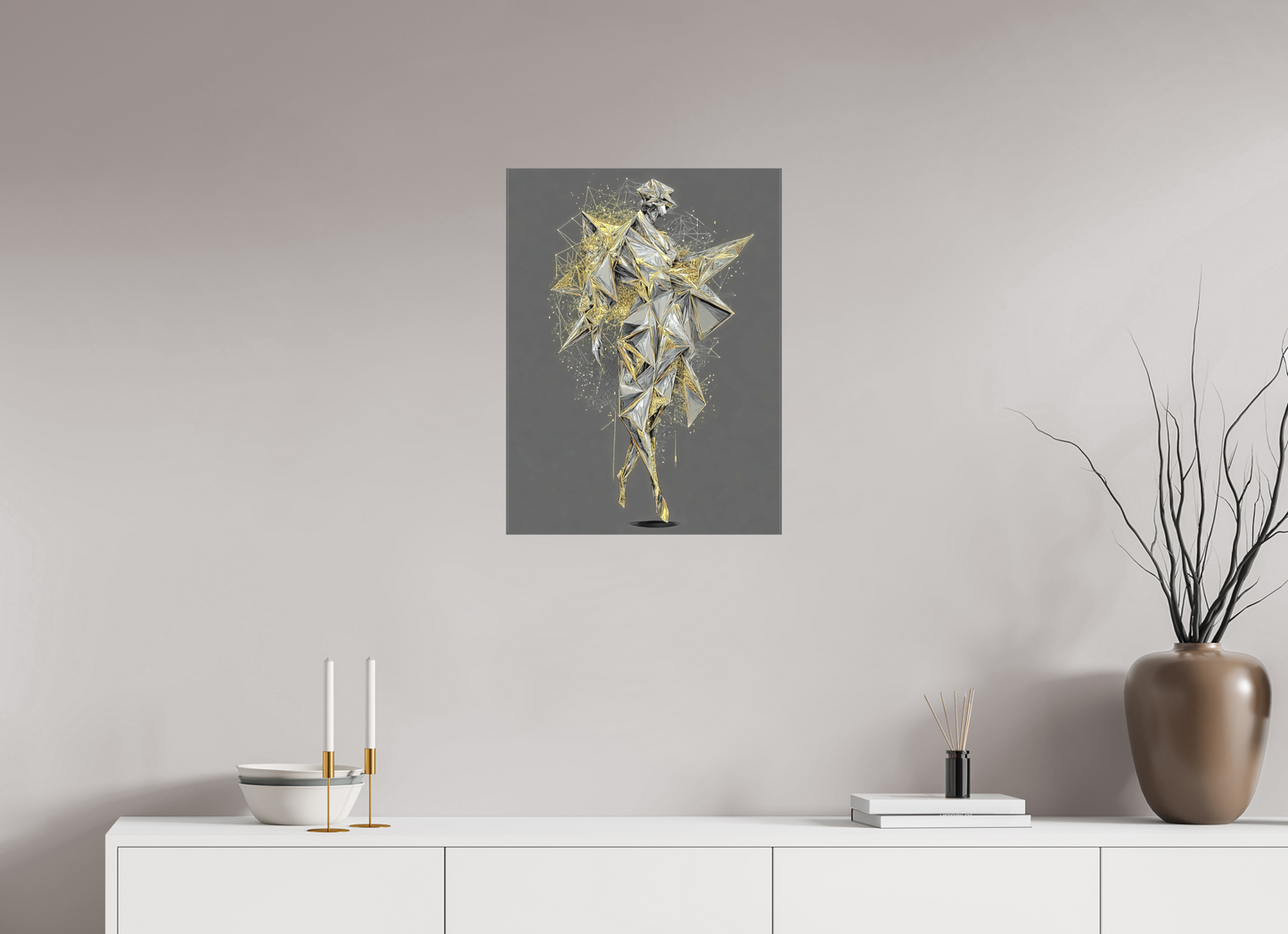 18 x 24″, Textile on Canvas Abstract Man