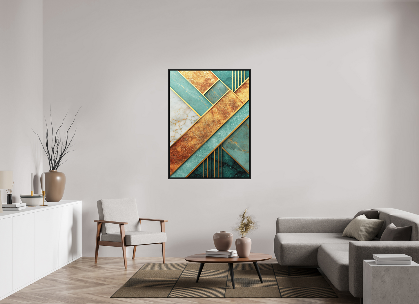 39 x 52.6″, Photo Print on Aluminum Backing with boarder Art Deco Atlantis