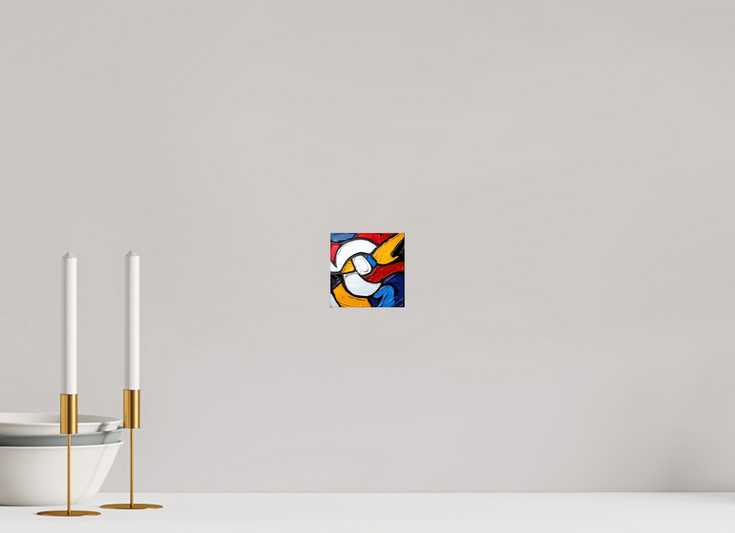 4 x 4″, Fine Art Print On Aluminum Dibond Abstract Paint Bird