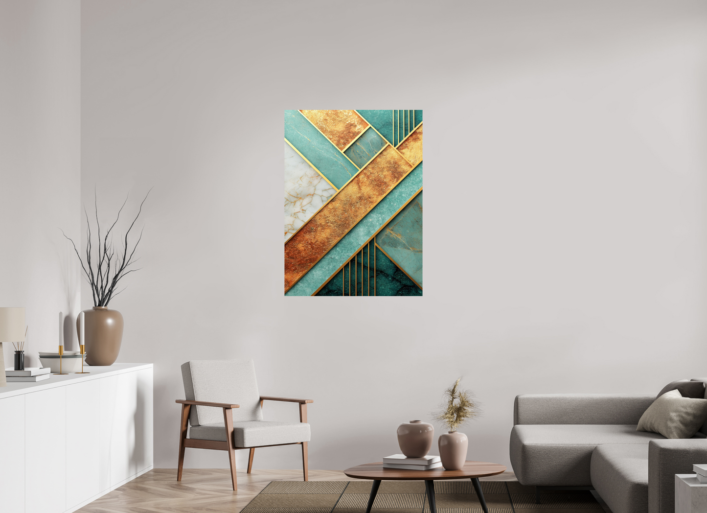 32 x 43.1″, Fine Art Print On Aluminum Dibond Art Deco Atlantis