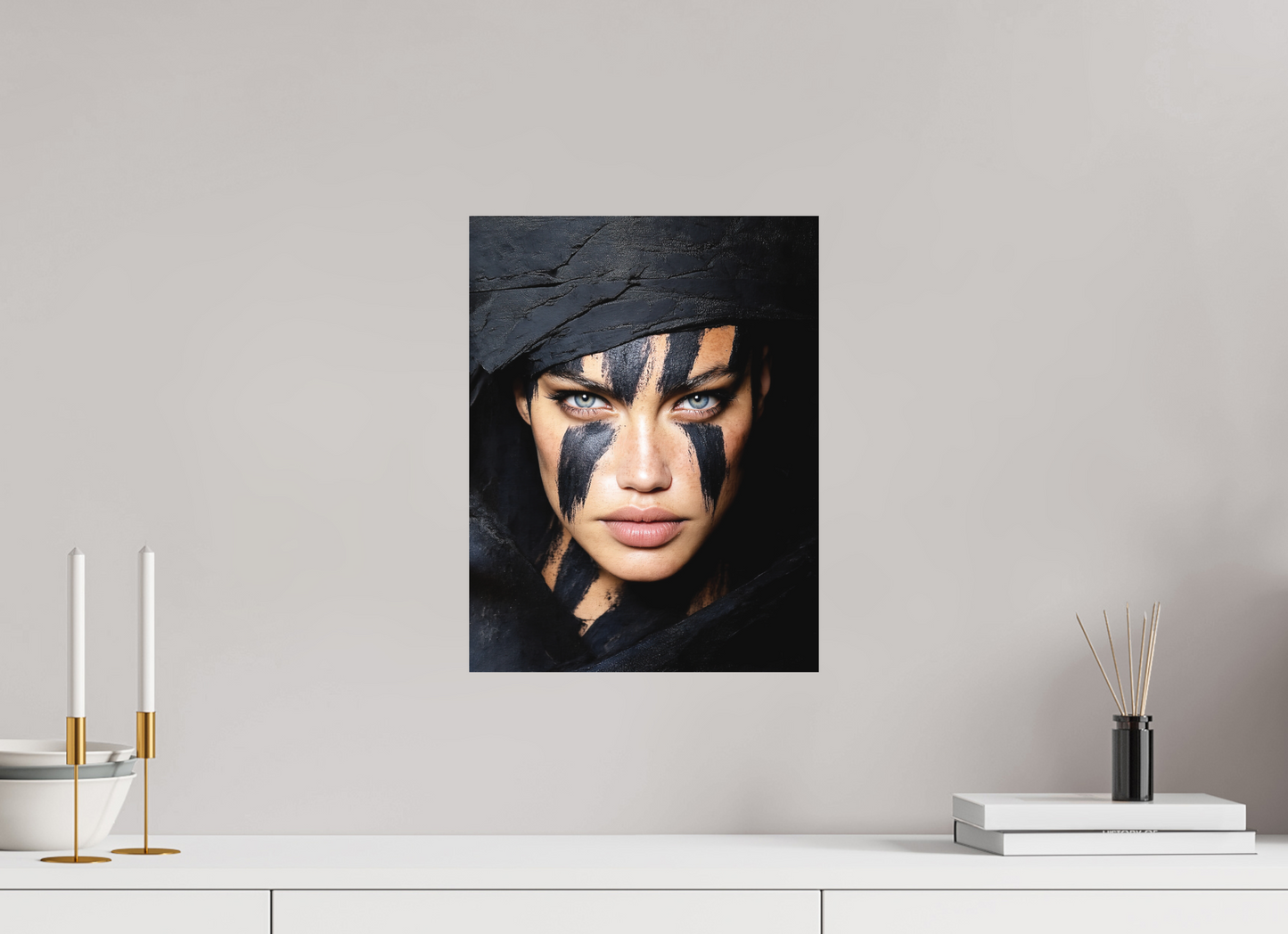 12 x 15.7″, Photo Print on Aluminum Backing Charcoal Woman