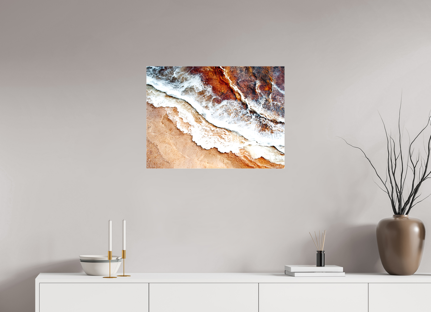 27.1 x 20″, Glossy Canvas Desert Water