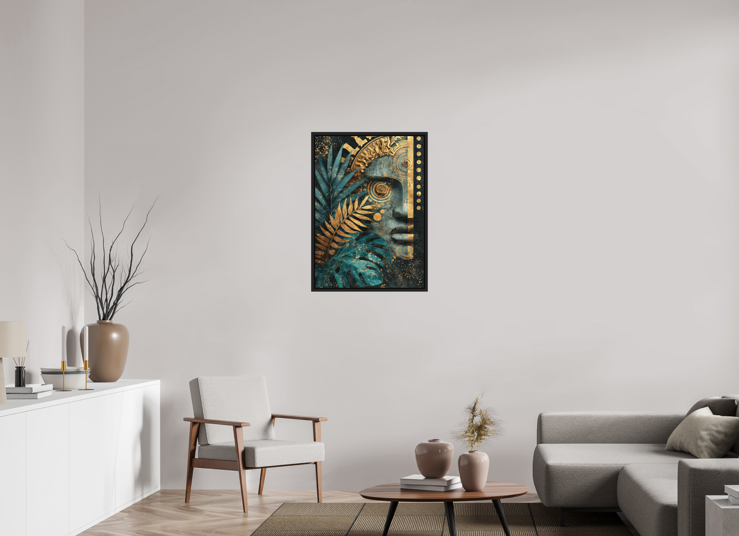 24 x 33.5″, Photo Print on Aluminum Backing with boarder Ancient Face 1