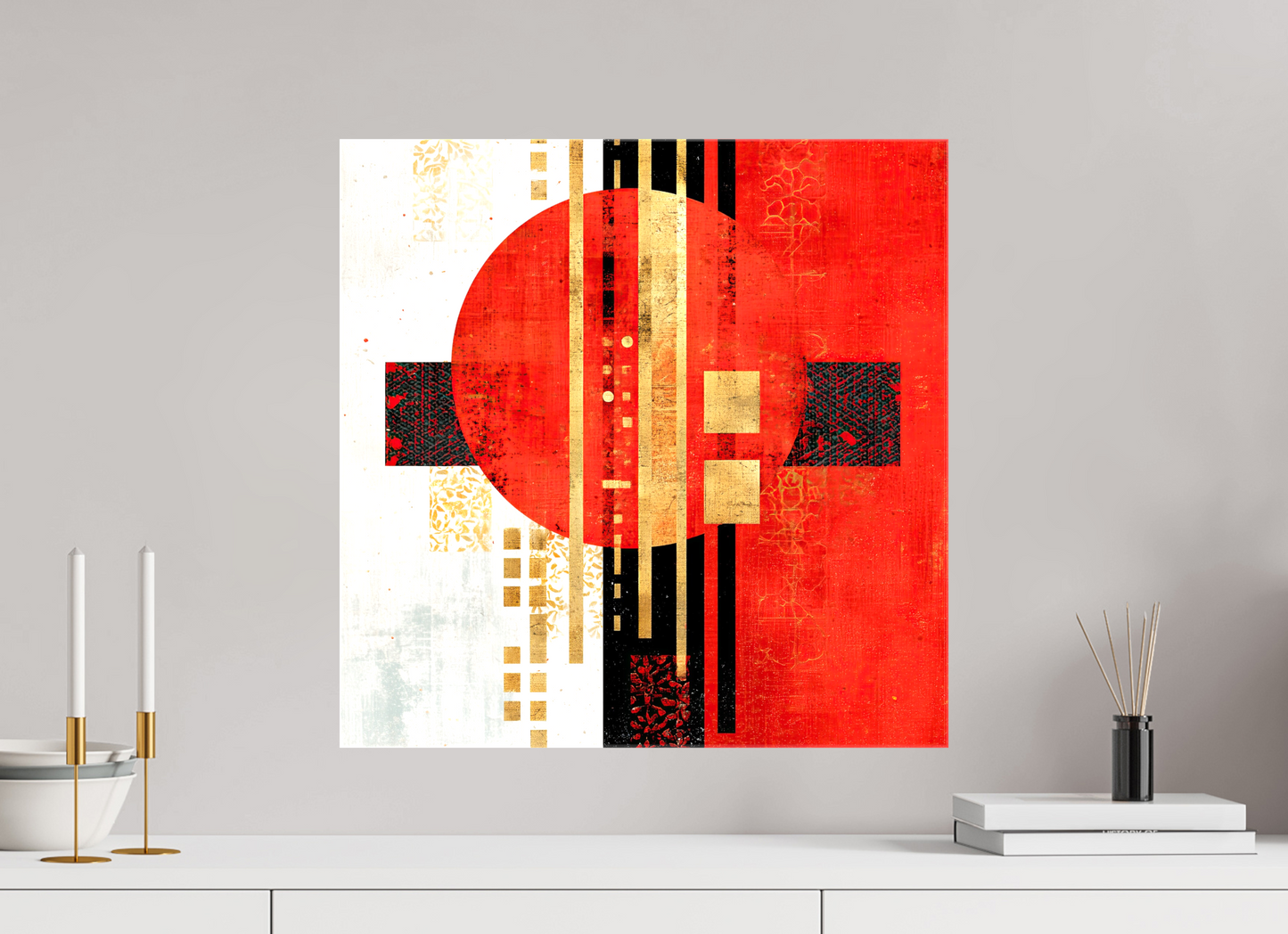20 x 20″, Glossy Canvas Abstract Rising Sun