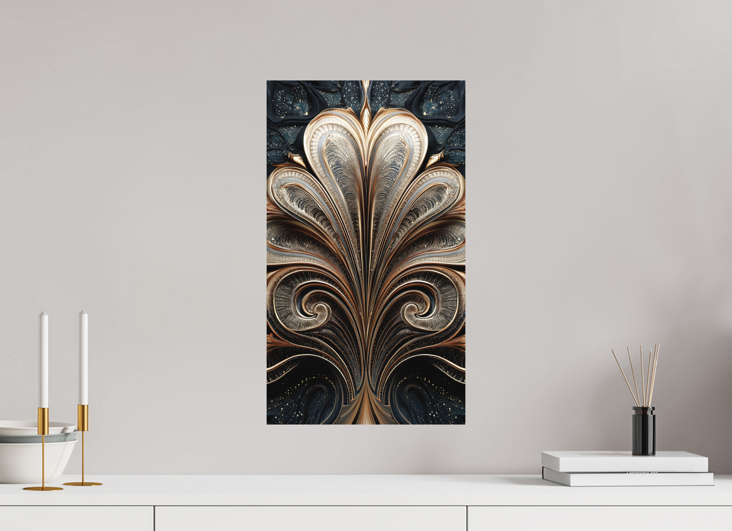 12 x 20.8″, Photo Print on Aluminum Backing Art Deco Abstract Flower 4