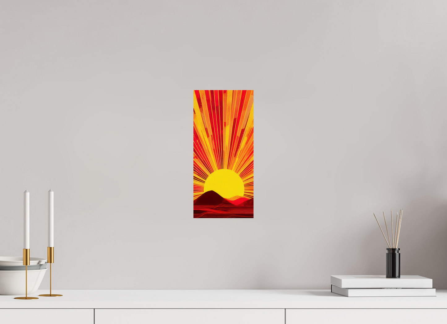 6 x 12.8″, Fine Art Print On Aluminum Dibond Abstract Desert Sun