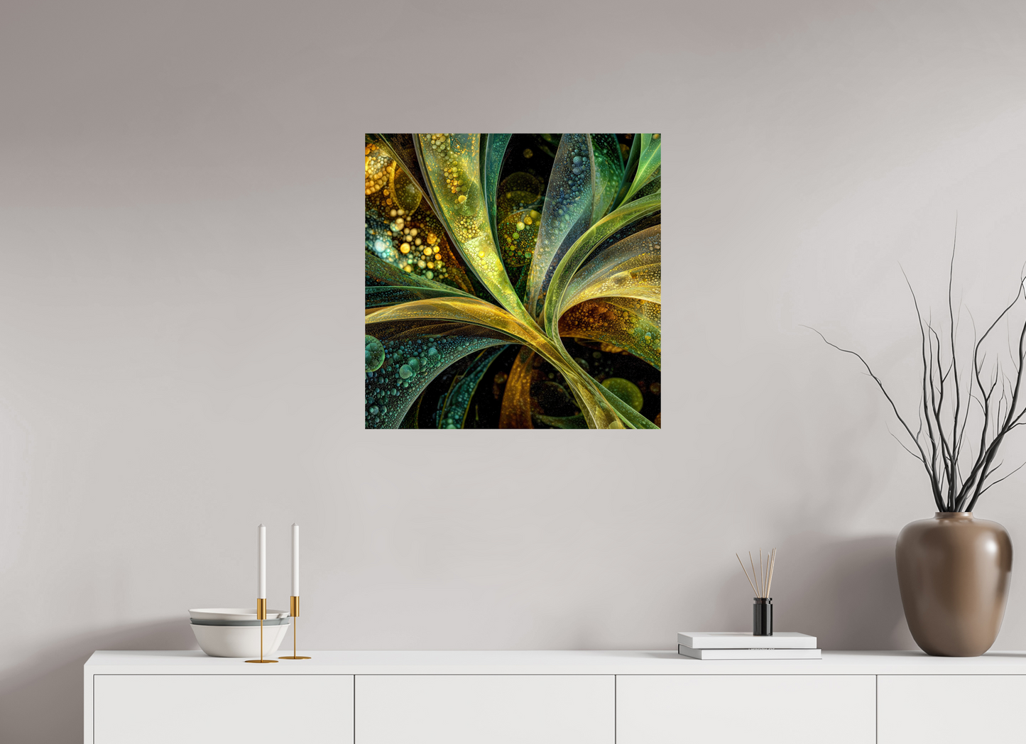 25 x 25″, Fine Art Print On Aluminum Dibond Algae
