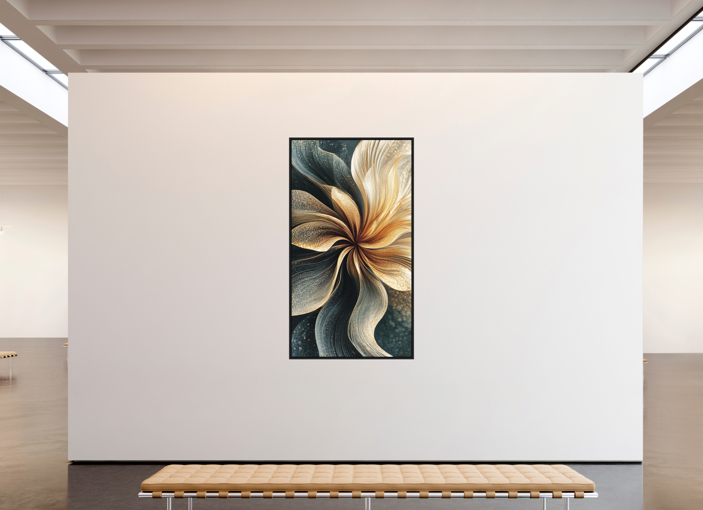 43 x 77.6″, Photo Print on Aluminum Backing with boarder Abstract Flower Swirl
