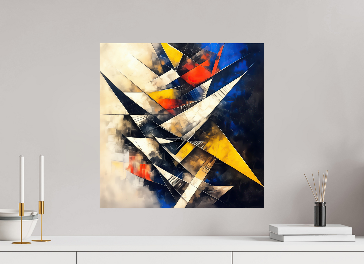 20 x 20″, Fine Art Print On Aluminum Dibond Abstract Triangles