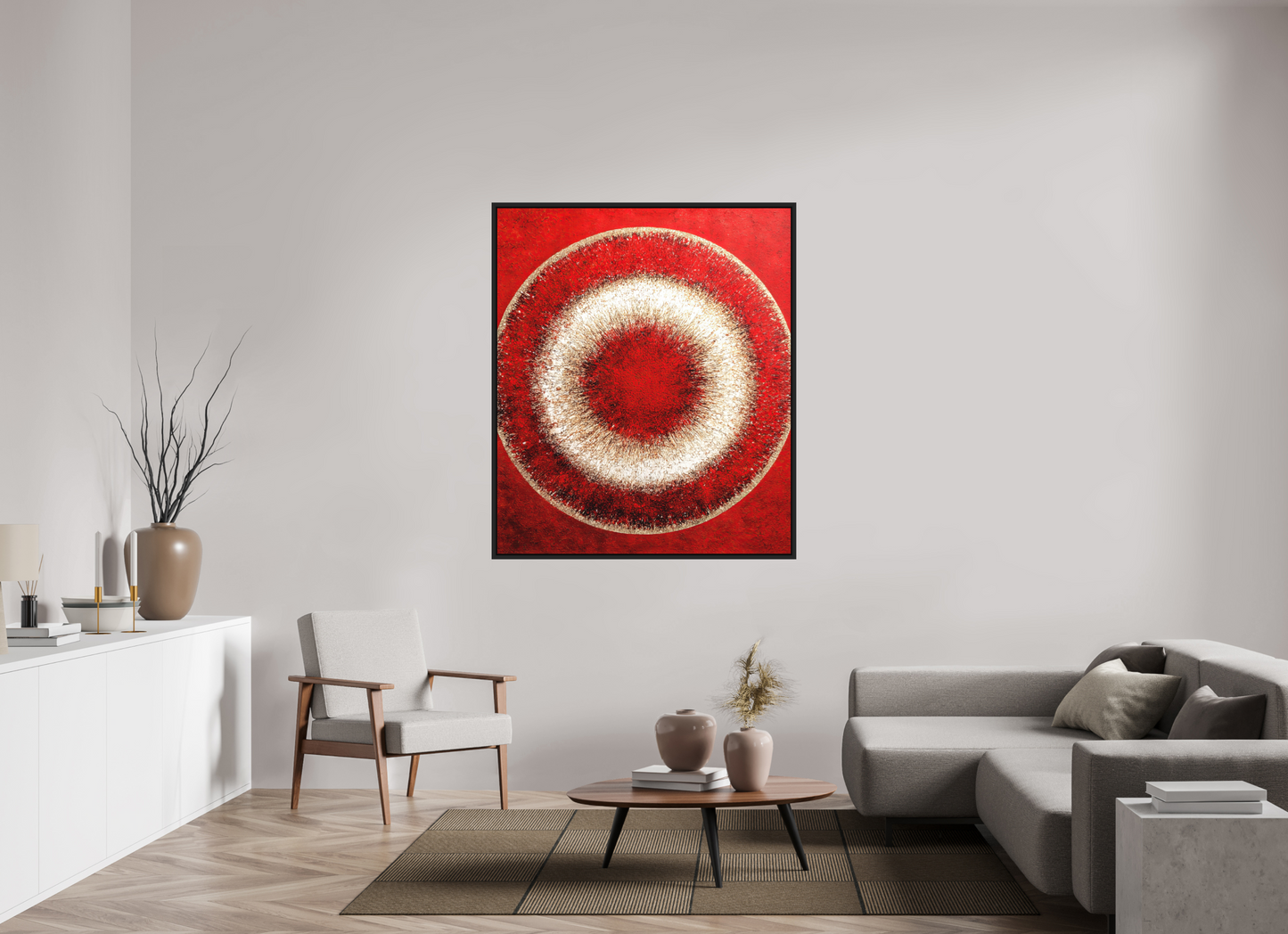47 x 55.4″, Photo Print on Aluminum Backing with boarder Abstract Red Eye