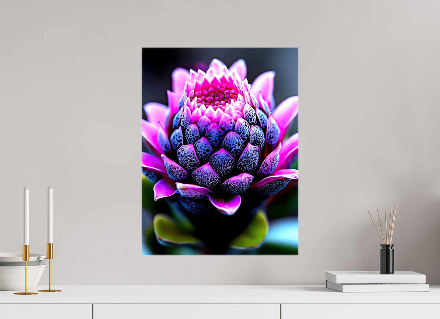 15 x 20″, Glossy Canvas Pink Bud Flower