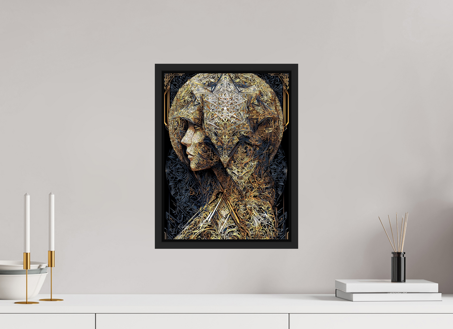 12 x 16″, Fine Art Print on Aluminum Dibond with Boarder Art Deco Woman