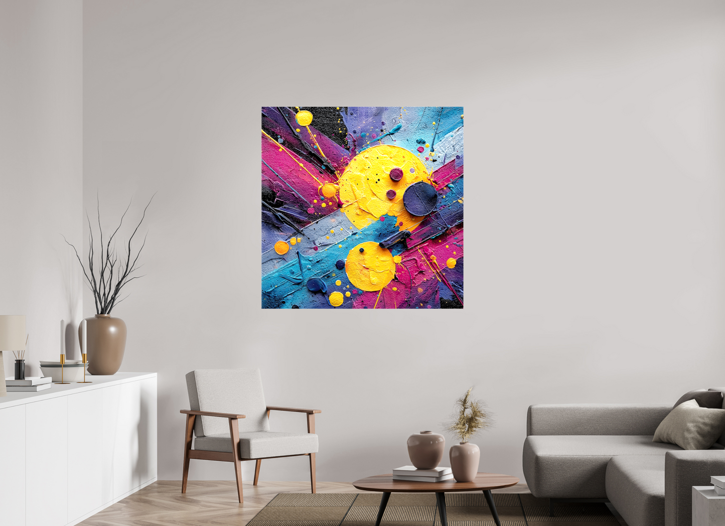 45 x 45″, Glossy Canvas Color Blast