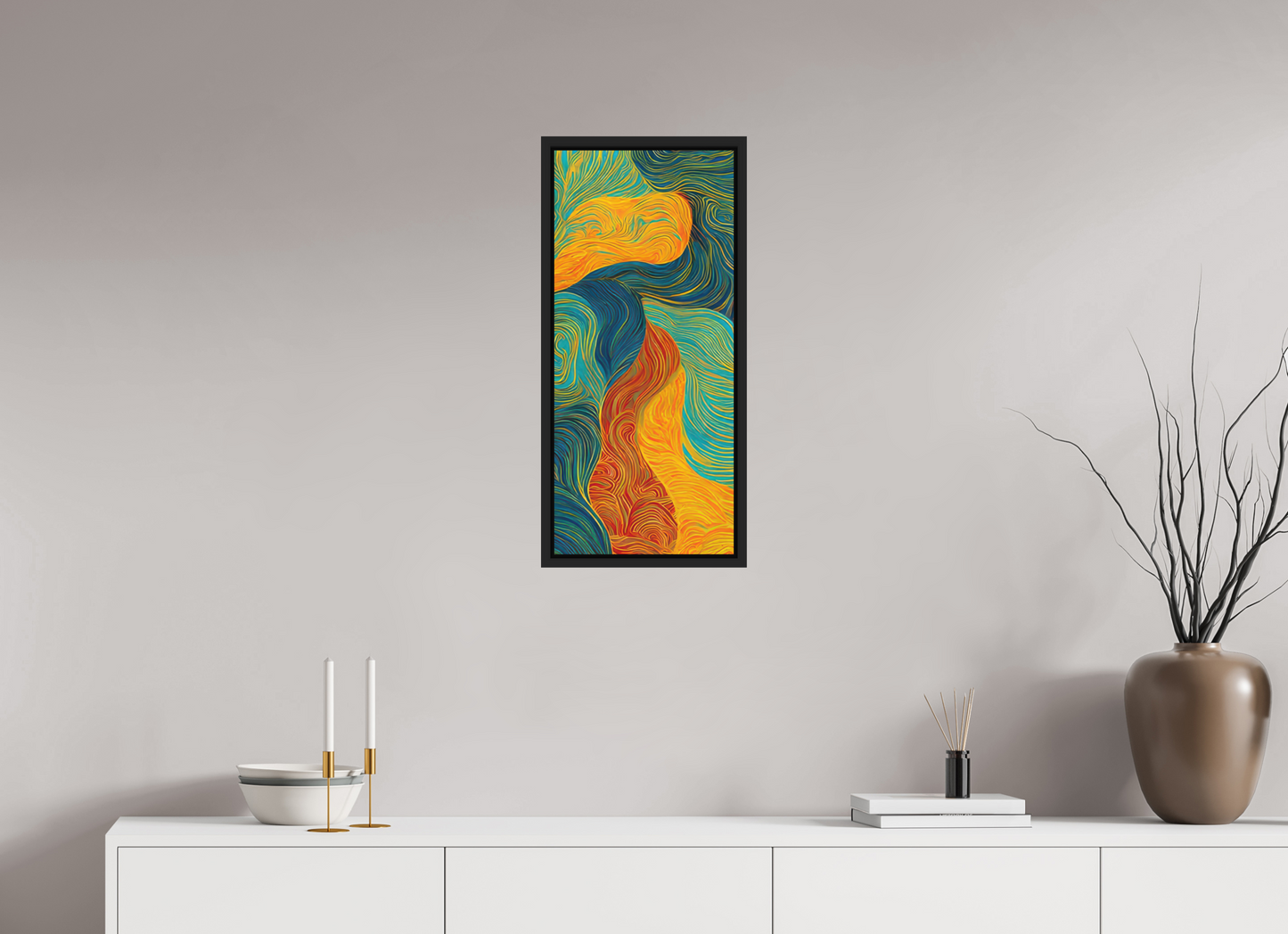 12 x 27″, Photo Print on Aluminum Backing with boarder Abstract Colorful Clouds