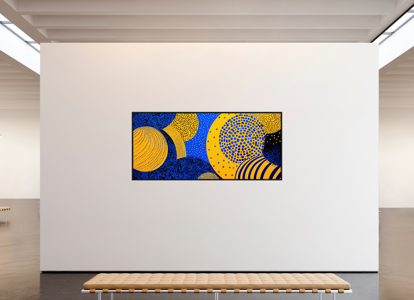 89.7 x 40″, Fine Art Print on Aluminum Dibond with Boarder Yellow & Blue 2