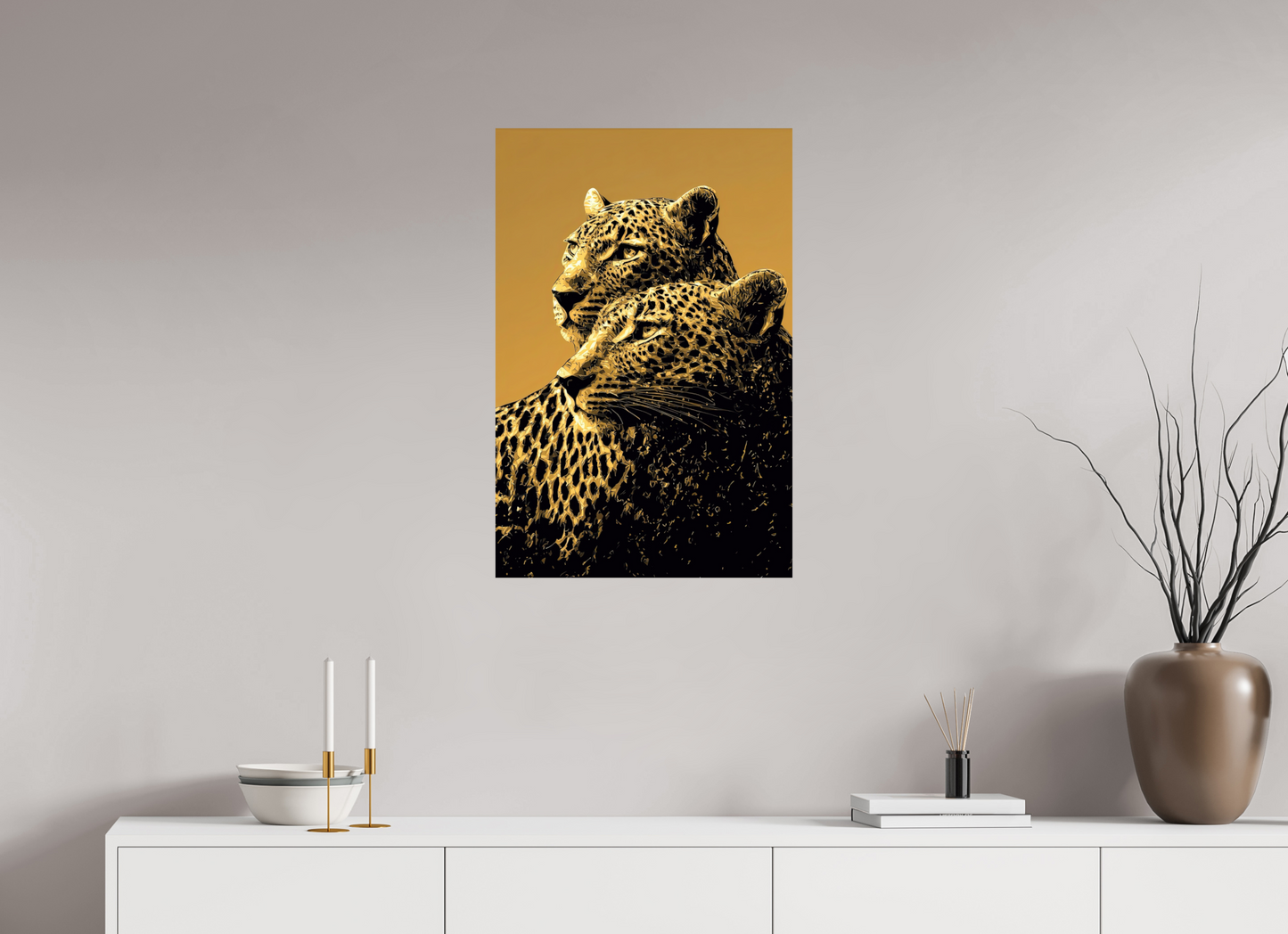20 x 30.3″, Fine Art Print On Aluminum Dibond Desert Cheetahs