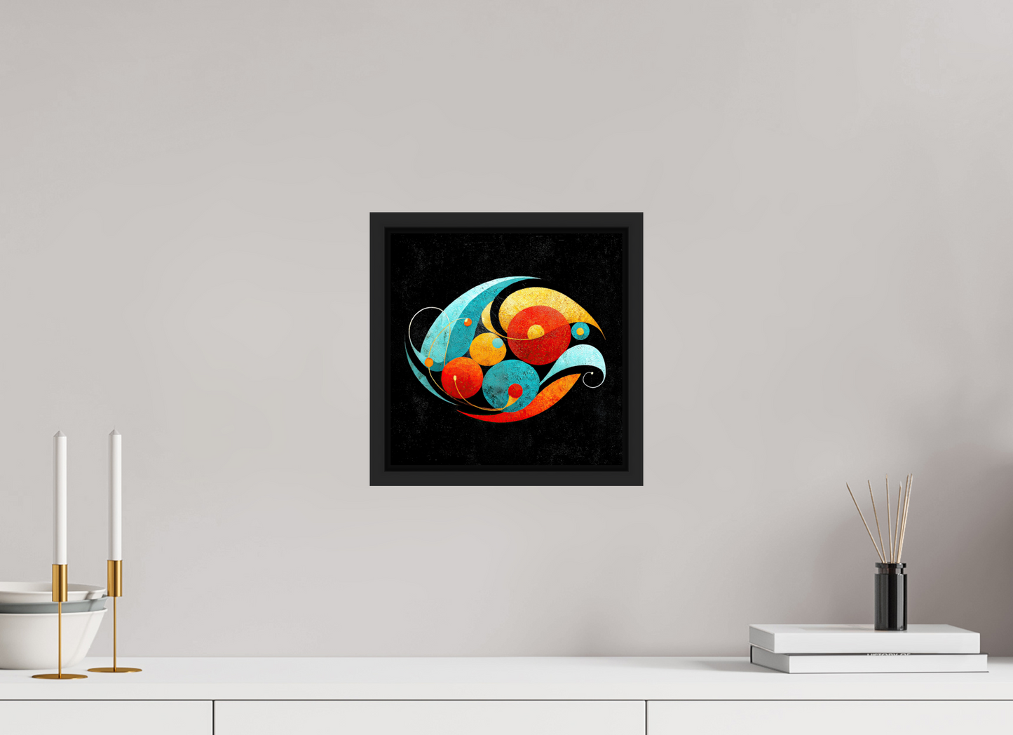 10 x 10″, Fine Art Print on Aluminum Dibond with Boarder Abstract Olives