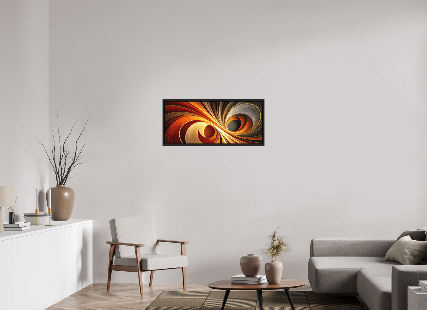 37.2 x 16″, Photo Print on Aluminum Backing with boarder Wacky Swirl