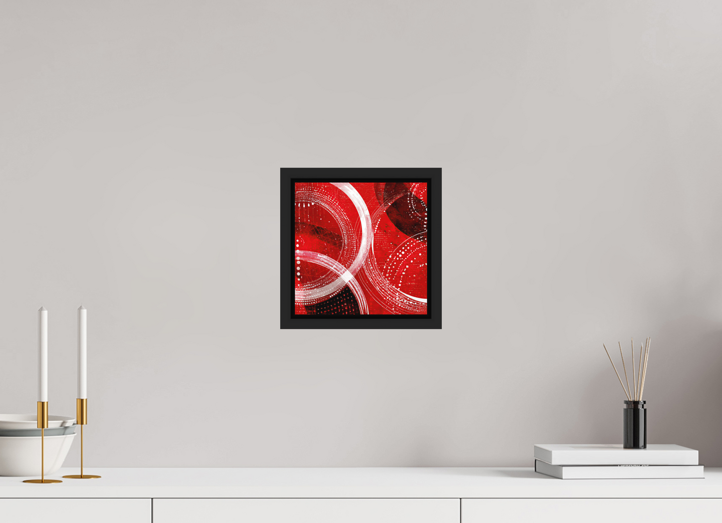 8 x 8″, Photo Print on Aluminum Backing with boarder Red & White