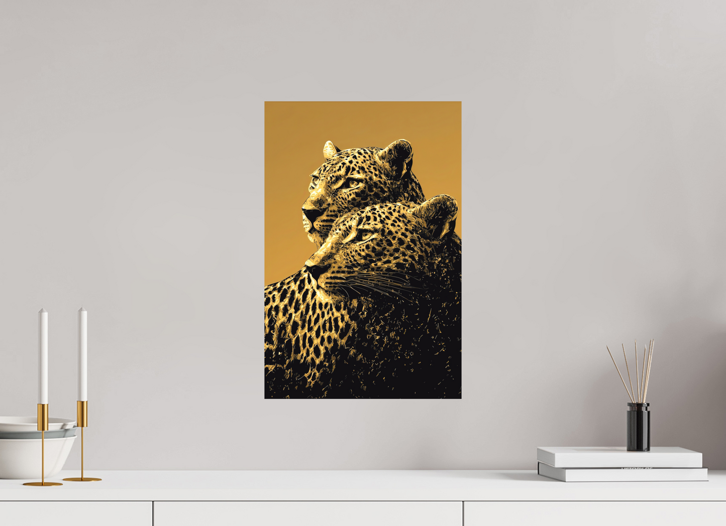 12 x 18.1″, Photo Print on Aluminum Backing Desert Cheetahs