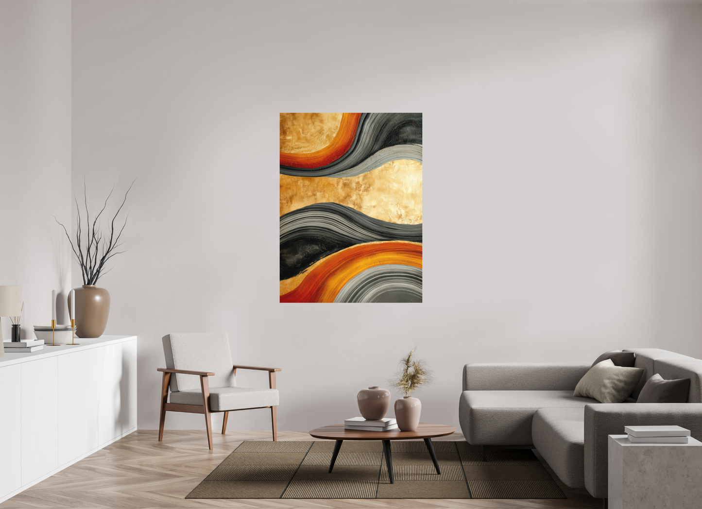 42 x 56″, Photo Print on Aluminum Backing Abstract Gold Geode 3
