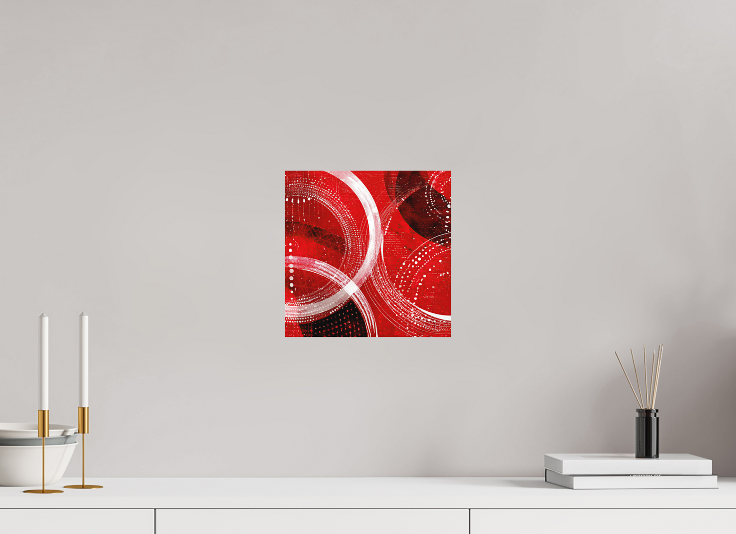 10 x 10″, Photo Print on Aluminum Backing Red & White