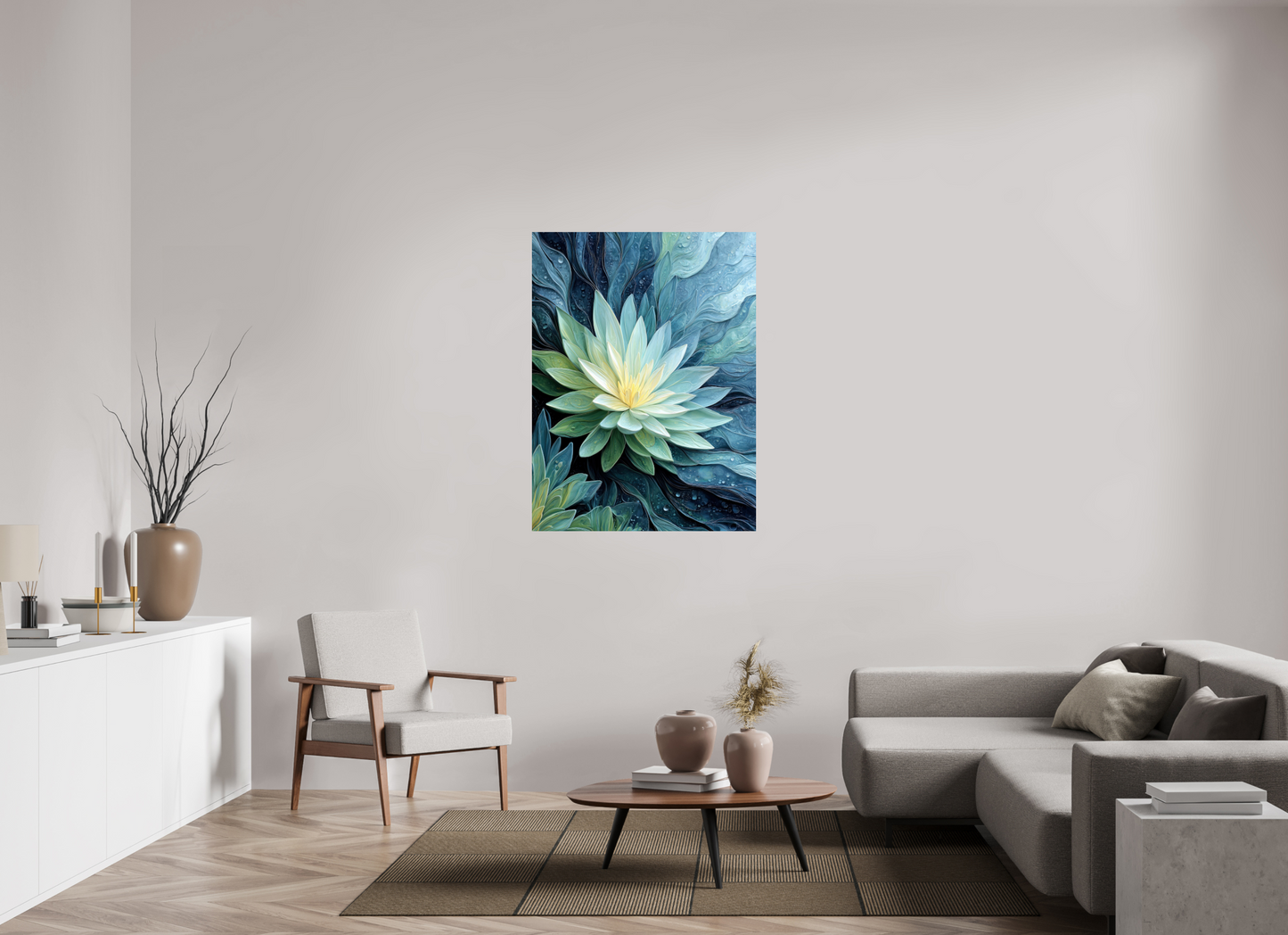 36 x 48″, Fine Art Print On Aluminum Dibond Blue Lily