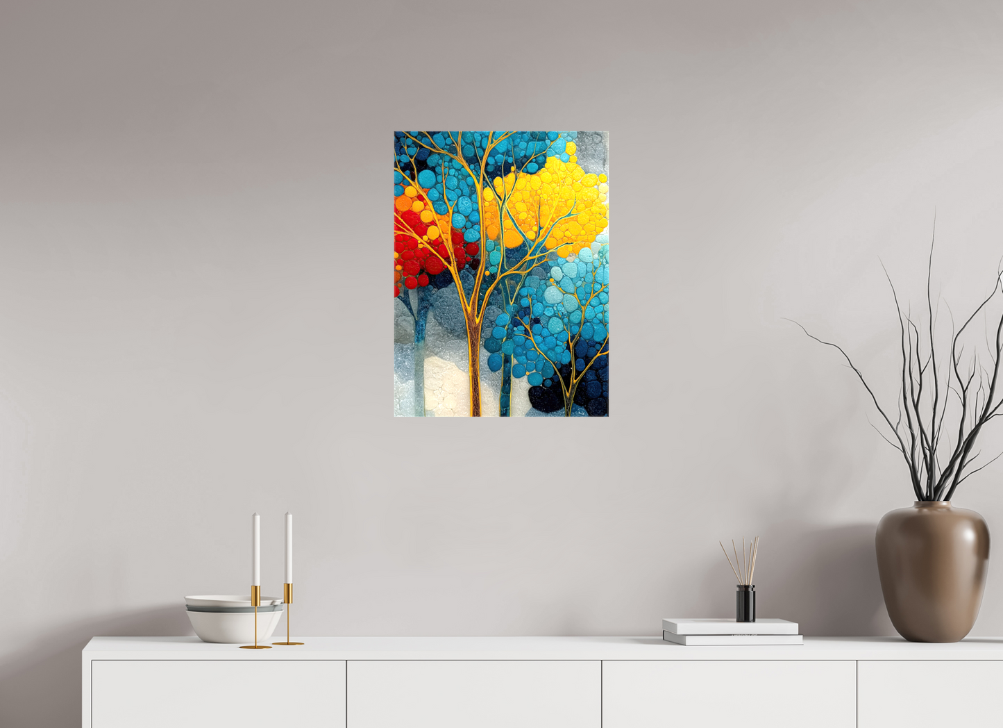 18 x 24″, Glossy Canvas City Trees