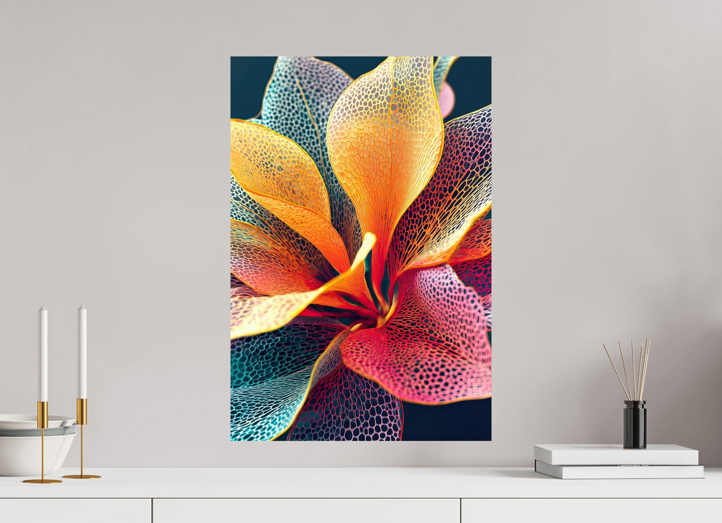 16 x 23.6″, Fine Art Print On Aluminum Dibond Colorful Flower