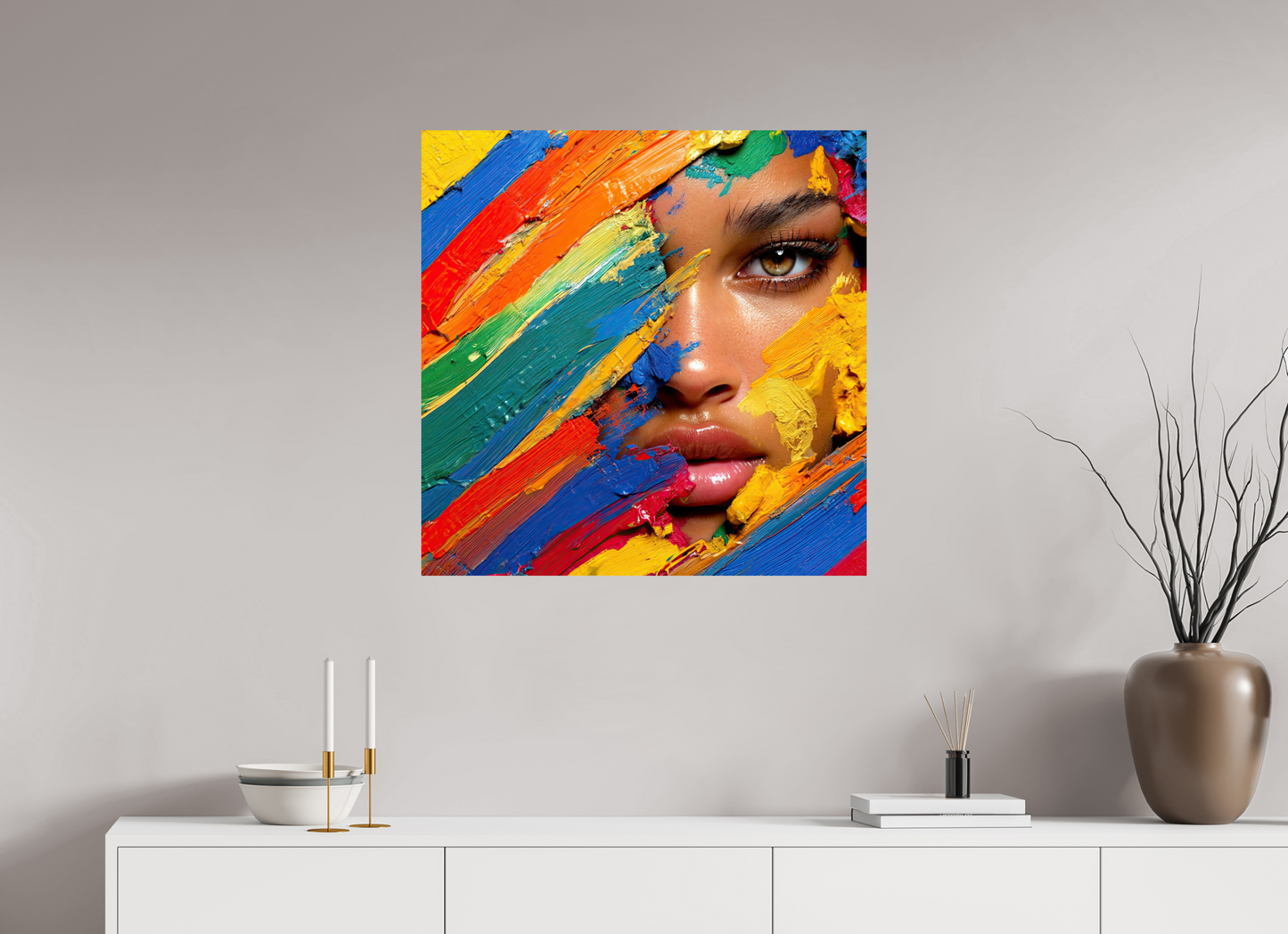 30 x 30″, Fine Art Print On Aluminum Dibond Paintress