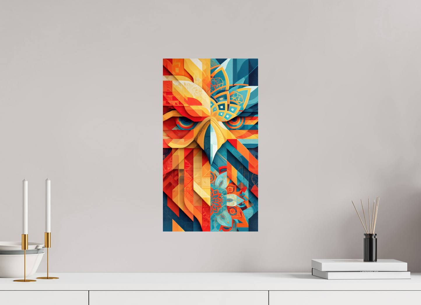 10 x 18.2″, Fine Art Print On Aluminum Dibond Abstract Warm & Cold Eagle