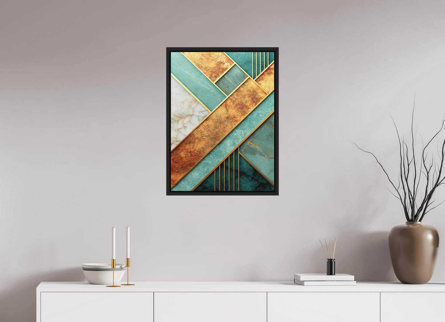 20 x 27″, Photo Print on Aluminum Backing with boarder Art Deco Atlantis