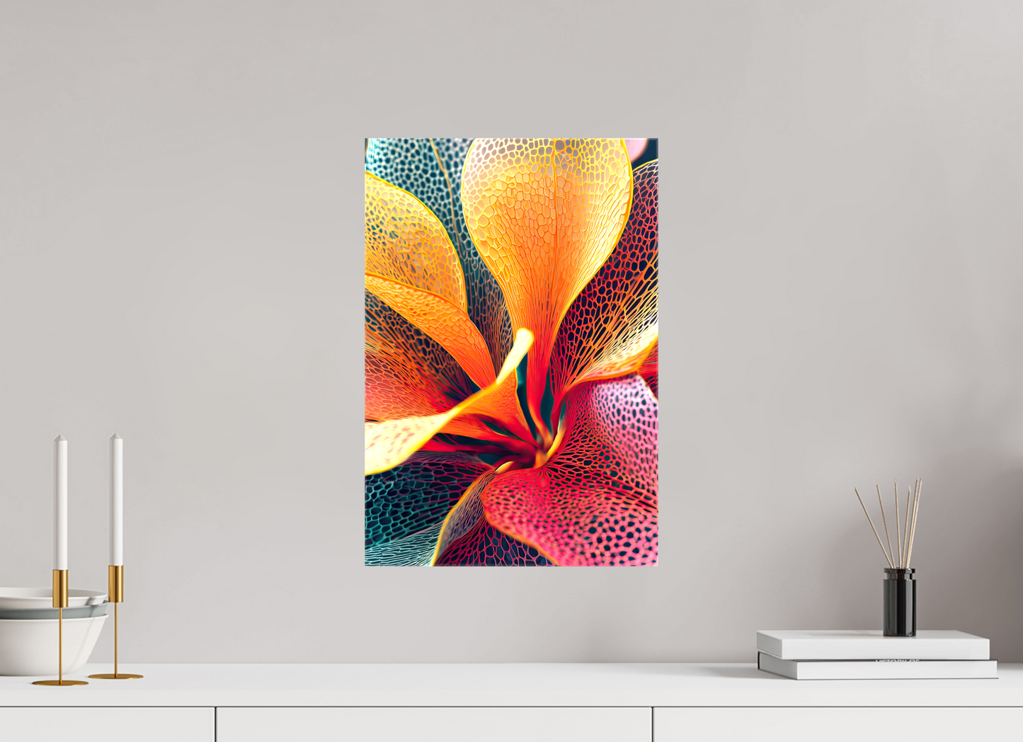 12 x 17.7″, Glossy Canvas Colorful Flower
