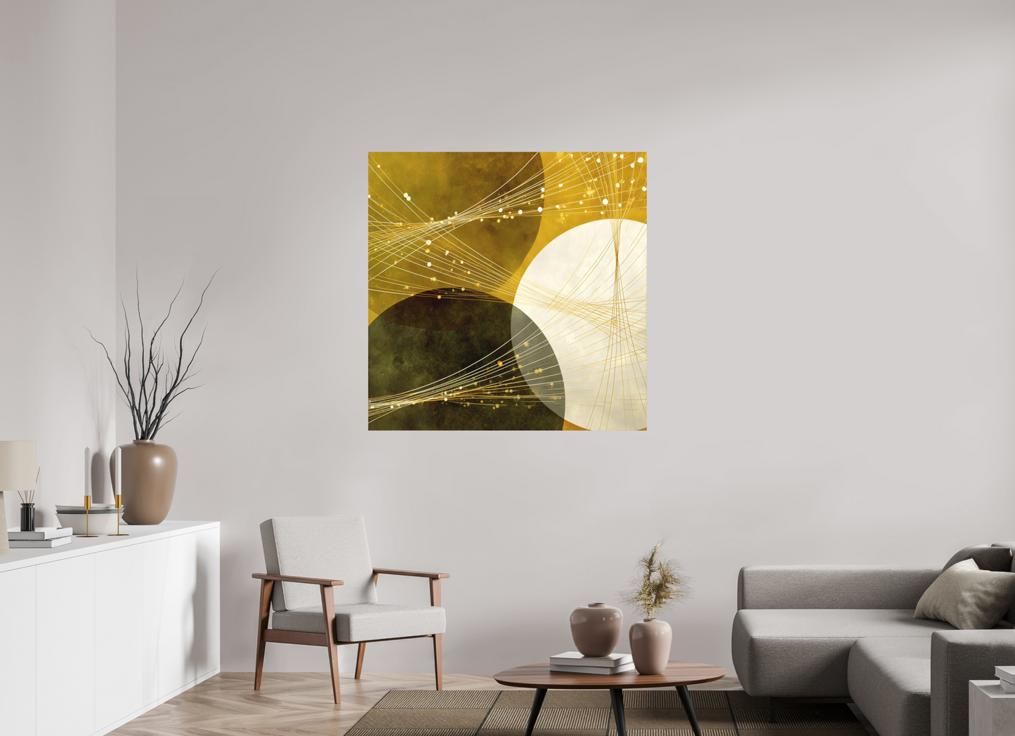 45 x 45″, Photo Print on Aluminum Backing Lime Circles