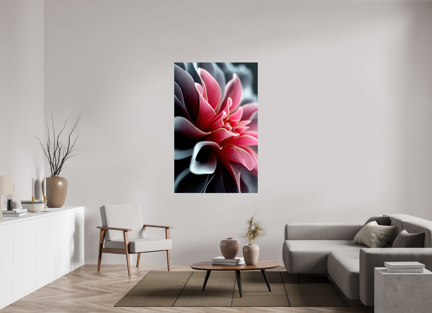 40 x 62.6″, Fine Art Print On Aluminum Dibond Pink Flower