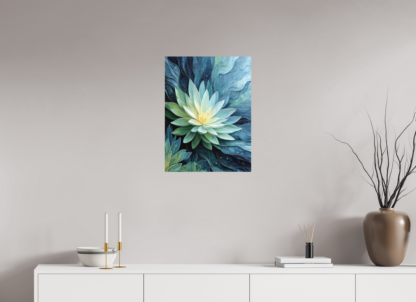 18 x 24″, Photo Print on Aluminum Backing Blue Lily