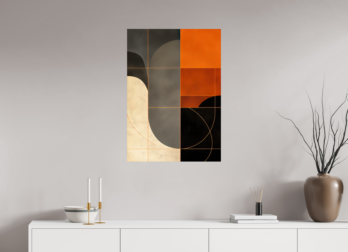 ISO A1 (59,4 x 84,1 cm), Fine Art Print On Aluminum Dibond Abstract Squares