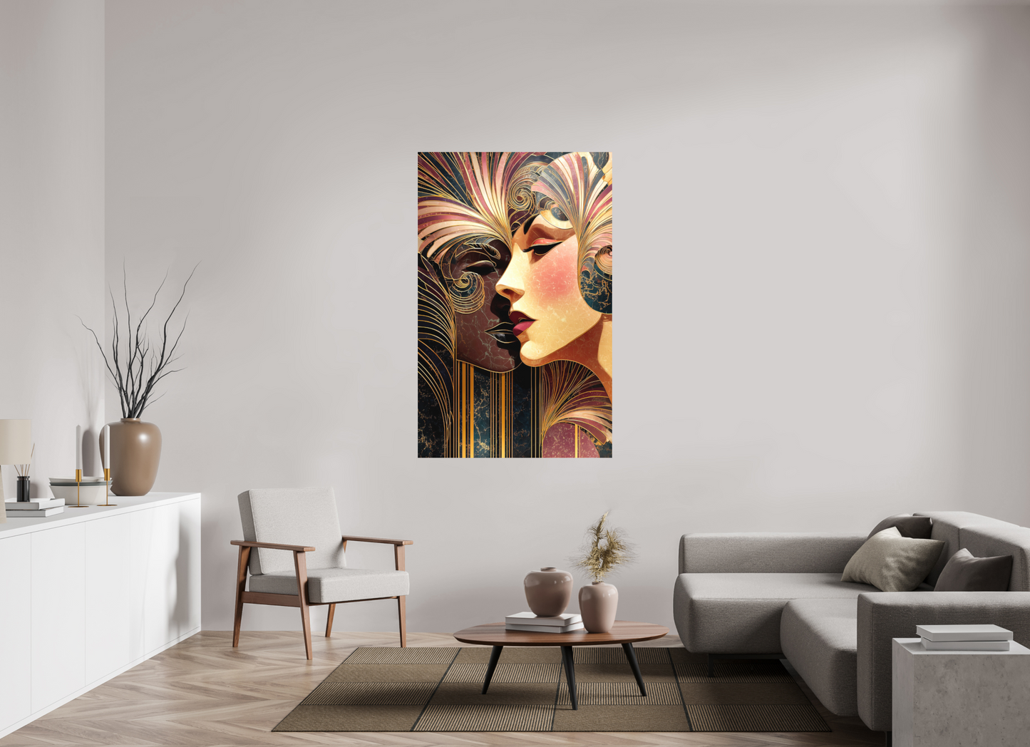 39 x 61.4″, Photo Print on Aluminum Backing Art Deco Women
