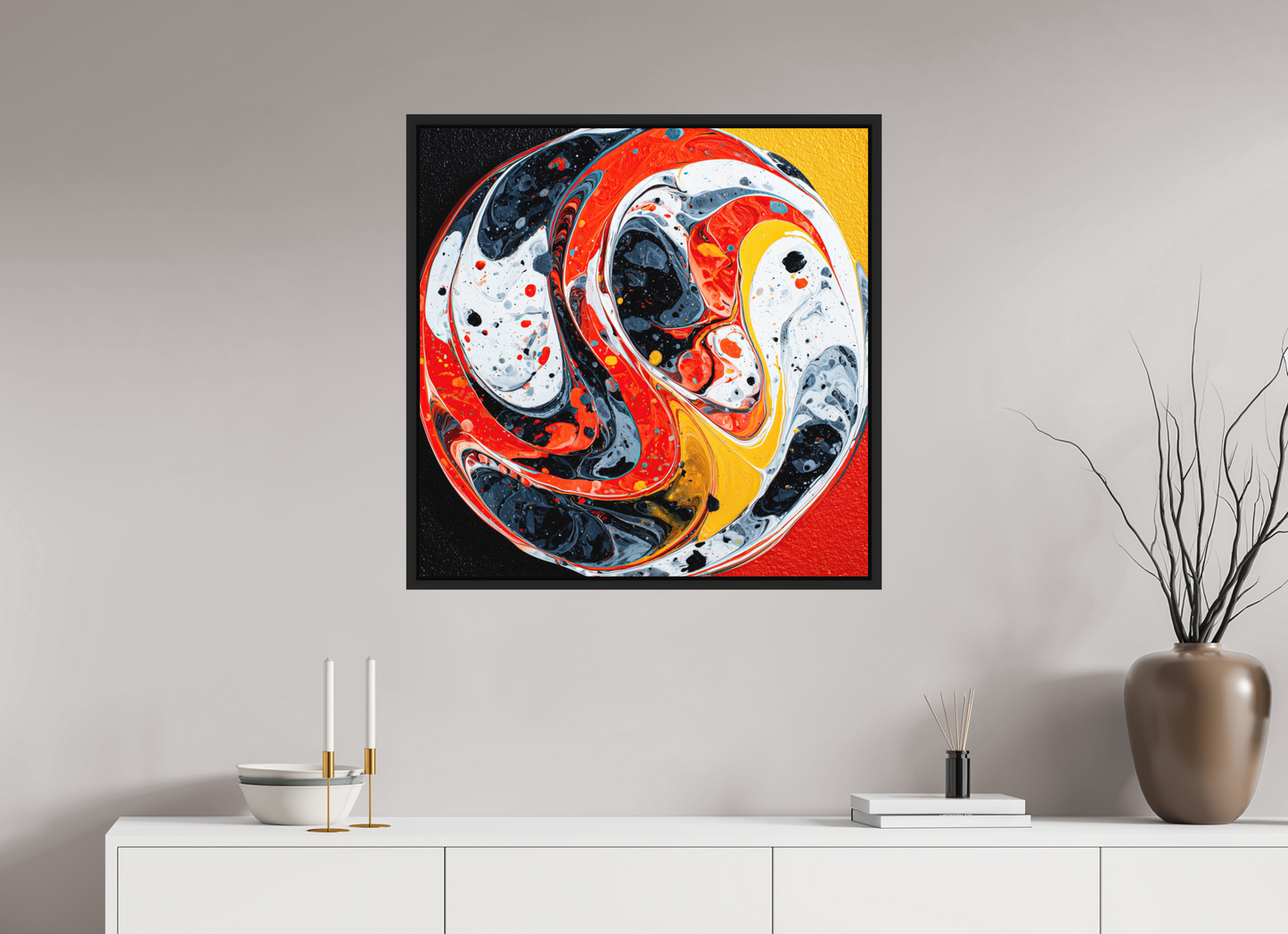 30 x 30″, Photo Print on Aluminum Backing with boarder Marble
